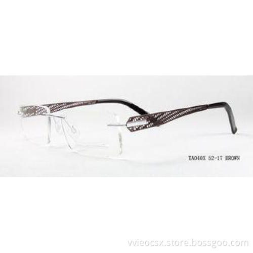 Optical Rimless titanium eyeglass frames for women , light